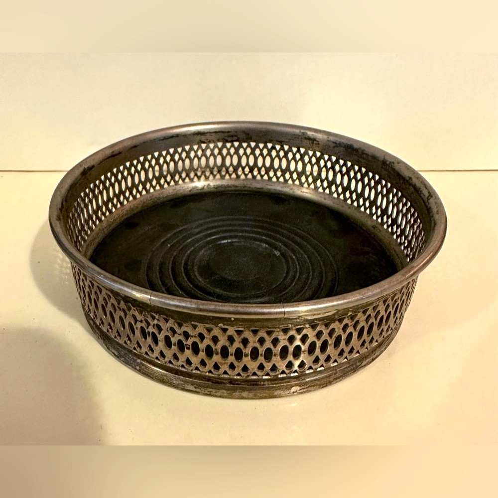 Vintage EALES 1779 Handmade Silverplate Italy Champagne Wine Coaster Tray Holder
